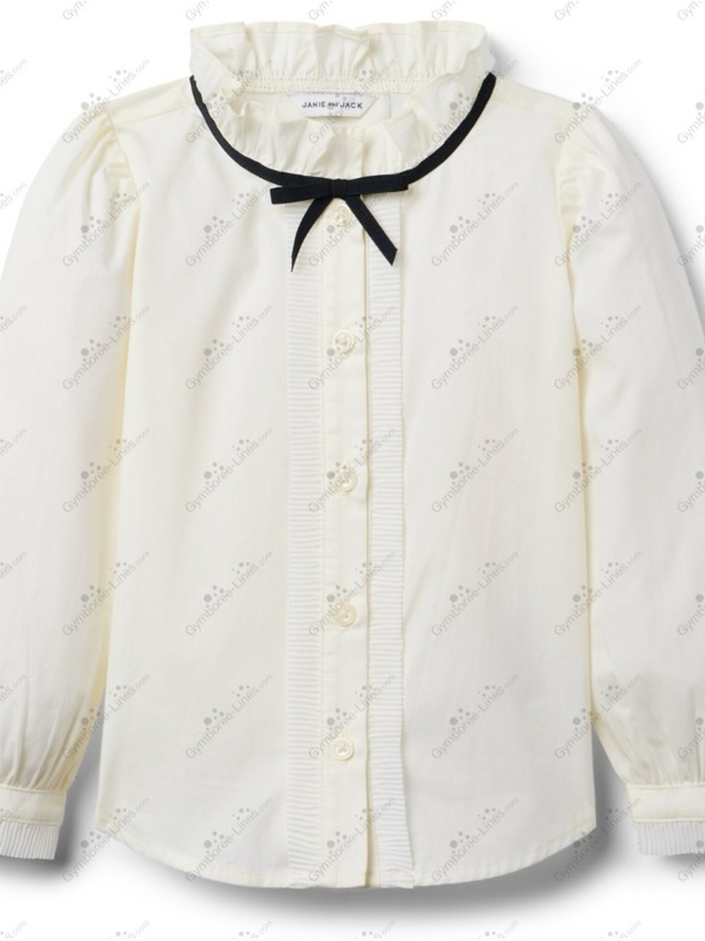 Janie and Jack Pleated Trim Ruffle Top